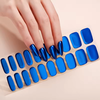 20 PCS Strip Kuku Gel Semi-Cured 3D Glossy Non-Toksik Warna Plum Tua Cat Eye Ungu Tua, Membutuhkan Lampu UV, Kualitas Salon, Mudah Dipakai