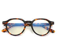 Monture de lunettes en acétate de haute qualité personnalisée, unisexe, orange rouge, 99% UV400, anti-lumière bleue, anti-radiation, lunettes pour ordinateur