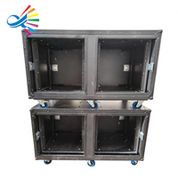 Estuche de transporte Goodcase personalizado con amortiguación de impactos, de aluminio, doble 12U, tipo Slam Lid, apilable 24U, para amplificador de DJ, a prueba de golpes, con puerta corredera.