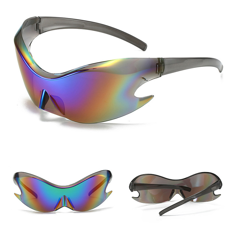 DL GLASSES Oversized Futuristic Y2K Sport Sun Glasses
