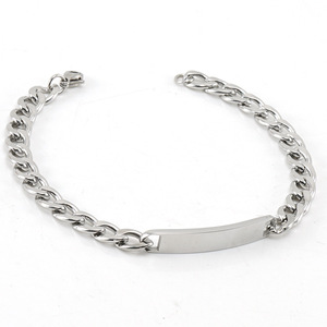 Popular Stainless Steel Curb Chain <b>ID</b> Bracelet Engravable Bracelet | Men's Fashion Bracelet Wholesale - Product Image 2