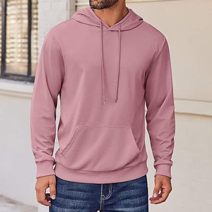 Sweat à capuche uni pour homme, personnalisable avec logo OEM/ODM, tricot d'hiver décontracté 100% coton, imperméable, vintage, brodé et perlé - Product Image 2