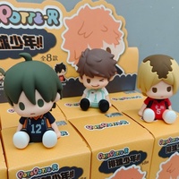Vente en gros de figurines miniatures authentiques POTEPOTTE-R Haikyuu en position assise, boîte mystère, figurines mignonnes, ornements de bureau tendance, objets de collection