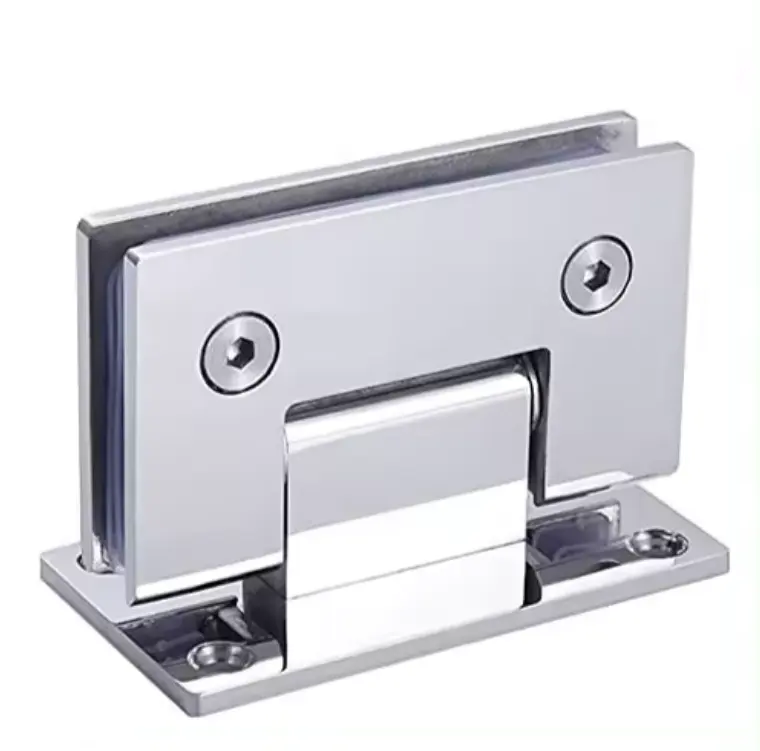 CRL Accesorios de baño para cuarto de ducha American, bisagra recta de acero inoxidable de pared lateral a vidrio, abrazadera de vidrio de 90 grados