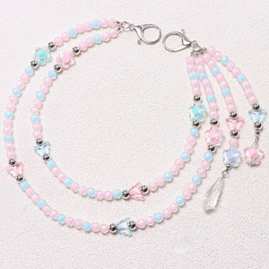 yueli Beaded Butterfly <b>Waist</b> <b>Chain</b> Pink Imitation Pearl Double Ring For Jeans Daily Wear - Product Image 3