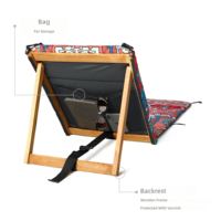 Chaise longue de plage et de pique-nique réglable en bois, portable, avec dossier, imprimé personnalisé, de luxe, pour l'extérieur, vente en gros