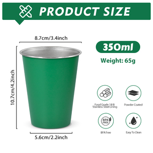 Vaso Térmico Apilable <span class=keywords><strong>de</strong></span> Viaje 12oz 350ml, Libre <span class=keywords><strong>de</strong></span> BPA, <span class=keywords><strong>Taza</strong></span> <span class=keywords><strong>de</strong></span> Cerveza Duradera, Vaso <span class=keywords><strong>de</strong></span> Acero Inoxidable <span class=keywords><strong>de</strong></span> Pared Simple Apilable para Bebidas - Product Image 3