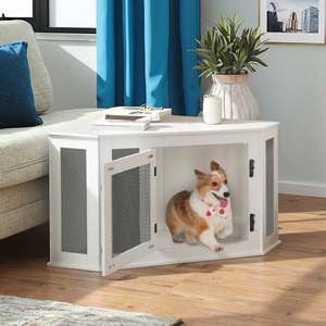 Jaula de madera para mascotas de alta gama, perrera para perros, estilo de muebles para interiores, cojín transpirable, esquina, <span class=keywords><strong>caseta</strong></span> de <span class=keywords><strong>perro</strong></span> con estampado de animales de Metal - Product Image 6