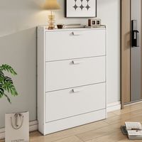 Zapatero de Acero Ultrafino de Doble Puerta de 17 cm, Moderno y Sencillo para el Hogar, Ahorra Espacio, Ideal para Pasillos Estrechos