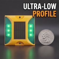 Borne de signalisation routière solaire commerciale, boîtier ABS PC, œil de chat réfléchissant, LED clignotante avec longue autonomie de batterie