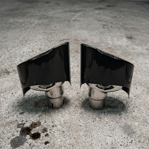 Puntas de escape ligeras de fibra de carbono real para Audi A3 A4 A5 A6 A7, diseño ovalado grande de salida cuádruple, resistentes al calor - Product Image 4