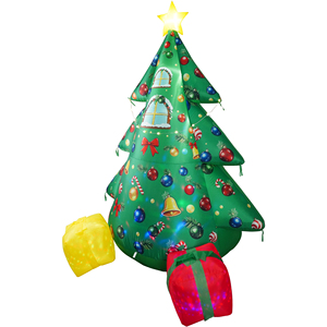 Outdoor Inflatable Christmas Tree with Lighted Gift Boxes Snow Window Star Topper Waterproof Blow Up Yard Decor for Holiday - Product Image 1
