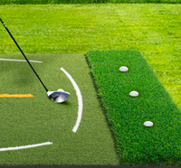 Tapis de golf avec lignes de guidage et de trajectoire de swing, 5x4 pieds, en gazon artificiel épaissi, pour entraînement en intérieur ou en extérieur