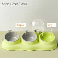 Bol pour chien et chat pliable et portable 2 en 1 avec abreuvoir automatique anti-choc en PP