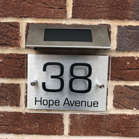 Plaque d'adresse de maison avec lettres, lumière solaire LED moderne, étanche, pour extérieur, bricolage
