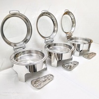 Nouveau Réchaud de Luxe Commercial en Acier Inoxydable 6L à Chauffage au Combustible pour Buffet, Traiteur, Mariage, Maintien au Chaud des Aliments, Ensemble Chauffe-Plat