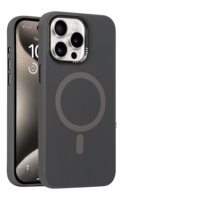 Coque de téléphone en silicone pour iPhone 17 avec anneau magnétique pour coque arrière, compatible avec le chargeur pour iPhone 15 Pro Max
