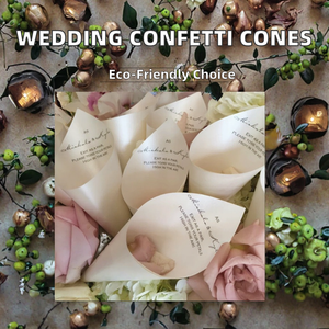 حامل مخروطي للكونفيتي منقوش للزفاف مع بطانة إسفنجية، مخروطات للاستخدام مع الشموع، ورق مطلي قابل لإعادة التدوير، أبيض، بالجملة، توصيل سريع - Product Image 2