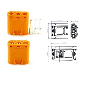 LCC30-M LCC30-F Silver Plated Copper MR60 Lock Crimp Connector 50A 12AWG 14AWG Agricultural <b>Drone</b> Lithium Battery Custom Harness - Product Image 3