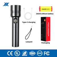 Lampe torche tactique rechargeable par USB, mini lampes torche LED multifonctions, lumière extérieure haute luminosité