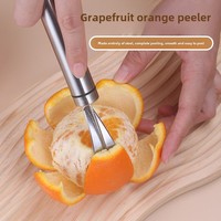 Éplucheur d'orange et de citron en acier inoxydable 1 pièce avec poignée facile à saisir-Outil d'épluchage d'agrumes durable, coupe-fruits créatif pour la cuisine