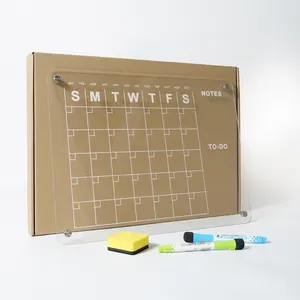 Creatieve Heldere Mini Acryl Bord Acryl Kalender Magnetische Droog Wisbord Voor Koelkast