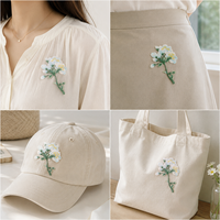 Écusson brodé personnalisé en forme de branche florale blanche, avec applique florale détaillée, pour robes, vêtements, sacs, vente en gros, direct usine