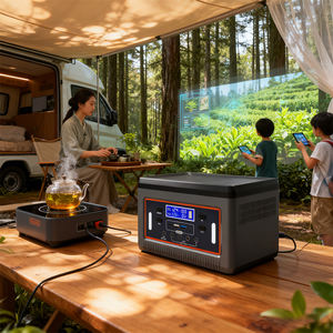 Station d'alimentation LiFePO4 et lithium ternaire à onde sinusoïdale pure et modifiée 220V AC, entrée solaire 100W, 2500+ cycles - Product Image 6