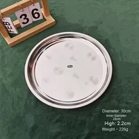 La plaque en acier inoxydable épaissie Yolecen utilise un plateau de vaisselle de cantine Gong polyvalent de conception moderne pour le service de plats froids pour la maison
