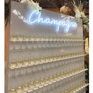 ฉากหลังงานแต่งงานรูปโค้งทันสมัยพร้อมกล่องดอกไม้ ตกแต่งด้วย <span class=keywords><strong>Prosecco</strong></span> สำหรับงานเลี้ยงฉลองสมรสและงานแต่งงาน - Product Image 4