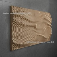 Sculpture murale en bois paramétrique Wabi Sabi, visage abstrait 3D à lattes, panneaux de bois minimalistes pour entrée de spa ou d'hôtel