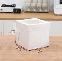 Vendita calda 8 10 da 12 pollici quadrati scatole per dolci in cartone alto con finestra scatole da forno bianche per torte multistrato