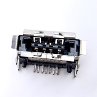 Connecteur femelle SATA Soulin 7 broches, prise 90 degrés DIP avec contact en laiton et bords droits pour application sur circuit imprimé