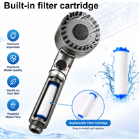 Pommeau de Douche Portable 3 Fonctions Haute Pression Filtrée avec Bouton d'Arrêt, Design Moderne en ABS+PP pour Hôtels et Appartements, OEM/ODM