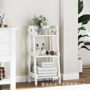 Modern minimalist trapezoidal wooden storage rack for living room and <b>bedroom</b>, multi-layer solid wood wall-mounted book <b>shelf</b> - Product Image 3