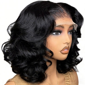 Chaofan Hair Perruque Lace Front HD 13x4, Cheveux Humains Vierges 100%, Ondulation Body Wave 200%, Bob Court Pré-épilée, Fabricant Grossiste Personnalisé, <span class=keywords><strong>Braz</strong></span> - Product Image 2