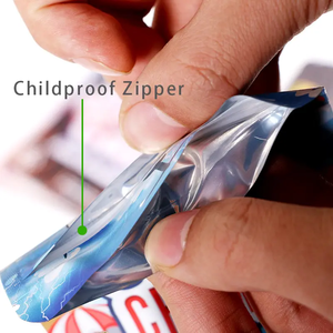Sacchetto con chiusura a zip a prova di bambino, personalizzato con stampa, antiodore, con chiusura a zip CR, per alimenti, caramelle, gommose, Exit 3.5g, in mylar. - Product Image 2