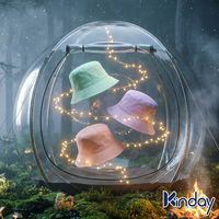 Chapeau Bob en Coton Esthétique Couleurs Menthe Lavande Pêche Macaron, Protection Solaire pour Glamping, Camping et Activités de Plein Air, Style Bob de Pêcheur