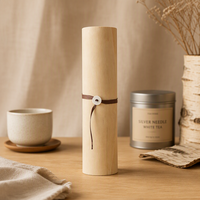 Boîte à thé en écorce de bouleau, emballage cadeau en bois, organisateur, forme ronde beige, finition classique élégante, boîte de rangement, boîte à vin, boîte anti-rayures