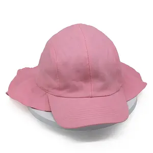 Wholesale Cotton Wide Brim Adult Fisherman Bucket Hat Cap Custom Sunshade Caps Fishing Hunting Hat With Flap