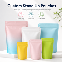 Sacs Doypack Mylar Colorés à Fermeture Ziplock pour Emballage Alimentaire, Faible MOQ 500 Pièces, Sachets Debout pour Bonbons, En Stock