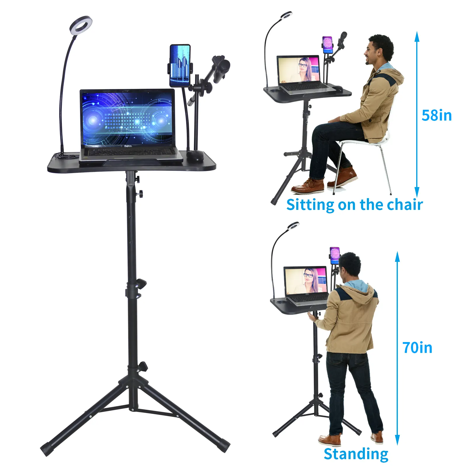 Computer Stand Adjustable 360 Degrees Rotation DJ Equipment Holder projector tripod stand laptop camera tripod stand