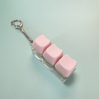 Porte-clés Fidget Toy Anti-stress à 3 Boutons LED Couleurs Macaron, Gadget à Presser pour Adultes