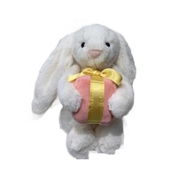 Peluche Lapin de Pâques Version Haute Qualité JC, Tenant une Carotte, Super Douce, Rembourrée en Coton PP, Animal en Peluche Anti-Stress, Promotion de Fêtes