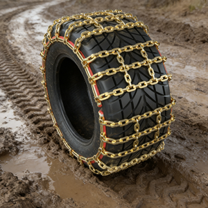โซ่หิมะเหล็กอัลลอยด์สำหรับรถ SUV และรถบรรทุก, โซ่กันลื่นสำหรับยางขนาดกว้างมากกว่า 255 มม., ช่วยเพิ่มแรงยึดเกาะในกรณีฉุกเฉินสำหรับถนนน้ำแข็งและโคลน - Product Image 3