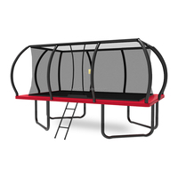 Trampolín Rectangular Profesional Zoshine de 10x17 Pies con Red de Seguridad y Escalera Antideslizante, Trampolín Cuadrado de Gimnasia con Diseño Seguro
