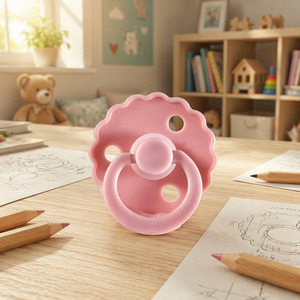 Sucette innovante en silicone de qualité alimentaire sans BPA, écologique, en forme de pétales de fleurs pour bébés de 0 à 12 mois, durable, ton neutre, <span class=keywords><strong>nuit</strong></span> - Product Image 4