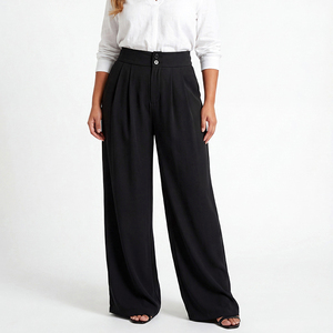 <span class=keywords><strong>Pantalones</strong></span> de Traje de Pierna Ancha para Mujer, <span class=keywords><strong>Tallas</strong></span> Grandes, Cintura Alta con Elasticidad, Botones Dobles, Tiempo de Entrega de 15 Días, Fabricación Personalizada - Product Image 1