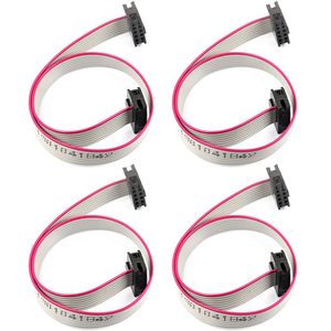 Cable Plano IDC FFC/FPC Jujinglobal de 8 Pines 2x4 con Paso de 2.0mm, Gris, 7.8 Pulgadas con Conector, Paquete de 4 - Product Image 1