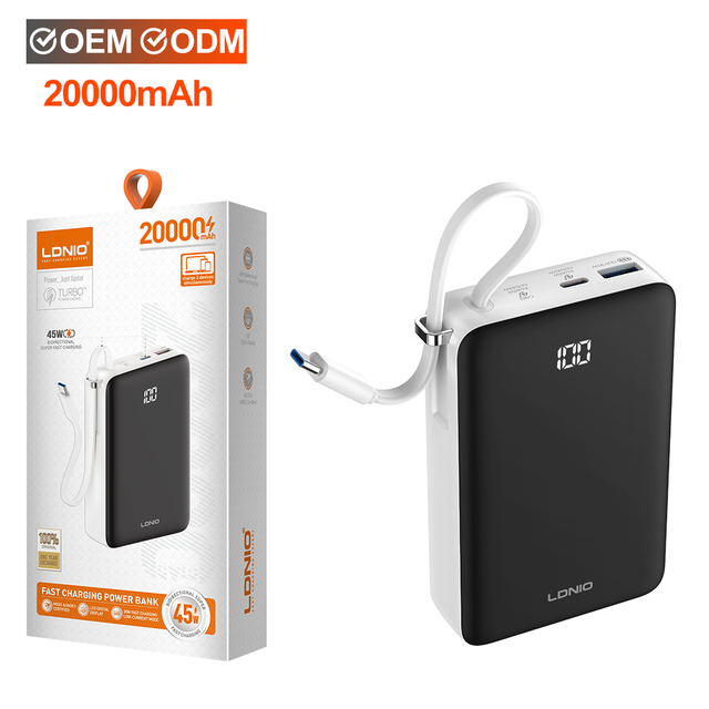 LDNIO Factory Portable Universal Quick Mini 20000mah Charger Power Bank Battery Pack Powerbank